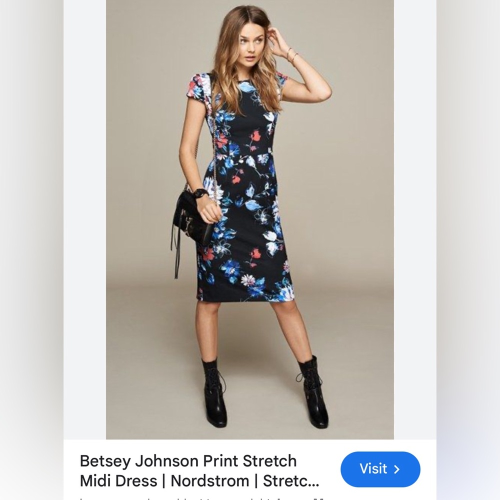 Betsey Johnson cal sleeve midi dress